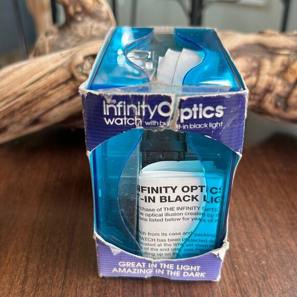 INFINITY OPTICS WATCH WITH BUILT IN BLACK LIGHT NEW IN BOX NOS New Dimension - Picture 6 of 6